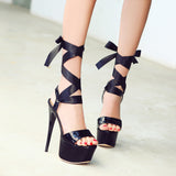 Strappy High Heel Sandals and Lace-Up Shoes
