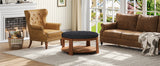Modern Large Round Ottoman and Coffee Table 2-Tier