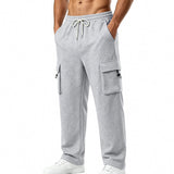 Mens Sporty-casual Multi-pocket Utility Trousers