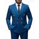 Mens Double-Breasted Fashionable Casual Blazer
