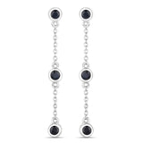 0.66 Carat Genuine Blue Sapphire .925 Sterling Silver Earrings