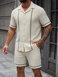 Mens Fashionable Printed Casual Shirt Set