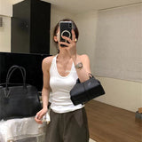 Retro U-neck Halter I-shaped Camisole For Women