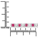0.88 Carat Genuine Ruby .925 Sterling Silver Bracelet