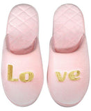 I.n.c. Love Pink Velour Scuff Slippers