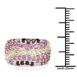 2.35 Carat Genuine Multi Stone .925 Sterling Silver Ring