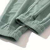Corduroy Plus Size Mens Work Pants Ankle Tightening Trousers