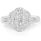 14K Yellow Gold Plated 0.29 Carat Genuine White Diamond .925 Sterling Silver Ring