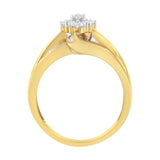 10K Yellow Gold 1/2 cttw Diamond Cluster Cocktail Ring (J-K Clarity, I1-I2 Color) - Size 7
