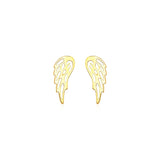 14k Yellow Gold Polished Wing Post Earrings