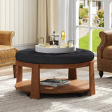 Modern Large Round Ottoman and Coffee Table 2-Tier