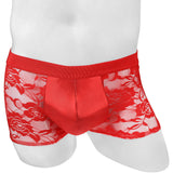 Mid-rise Lace Faux-leather Boxer Briefs