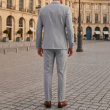 Mens Solid-Colored Business Gentleman Formal Suit With Long Trousers