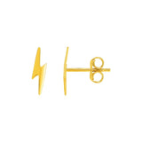 14k Yellow Gold Post Earrings with Lightning Bolts