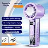 High-Speed Handheld Mini Fan With Digital Display Ice-Cooling Portable For Outdoor And Desk Use