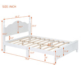Full Size Wood Platform Bed Frame,Retro Style Platform