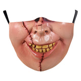 Digital Printing Halloween Funny Face Skull Double-layer Mask