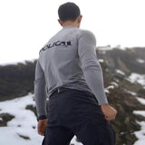 SpringAutumn Outdoor Cycling & Running Training Top Mens Fitness Tight-Fit Stretch Base Layer With Zipper And Long Sleeves