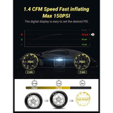 A6 Car Tire Inflator 12V DC Air Compressor Portable Multifunctional Tire Pump 3 LED Lights