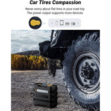 A6 Car Tire Inflator 12V DC Air Compressor Portable Multifunctional Tire Pump 3 LED Lights