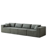 104-Inch Corduroy  Modular L Shaped Sectional Sofa,Luxury Floor Couch Set,Upholstered Indoor Furniture,Foam-Filled Compressed Sofa for Living Room,Bedroom,4 PC Free Combination
