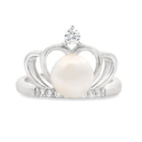 FW Pearl Cubic Zirconium Ring Sterling Silver