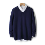 V-neck Cashmere Sweater Loose Fit Extra Thick