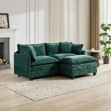 Cloud  LoveSeat Sofa (Ottoman is not included) Chenille Fabric in Green