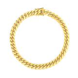 7.0mm 14k Yellow Gold Classic Miami Cuban Solid Bracelet