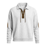 Mens Fashion Solid-Color Long-Sleeve Loose-Fit Sweatshirt