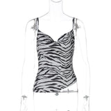 Sexy Printed Swing Neck Backless Camisole Top