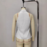 French-style Satin V-neck Slim-fit Sleeveless Blouse With Tie Detailing
