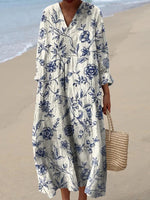 Long Sleeve Shirt Dress Women's Casual Floral
