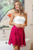 BiBi Fringe Detailed Suede Skirt