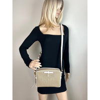 Prada Khaki Canvas Camera Crossbody Bag