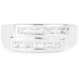0.70 Carat Genuine White Sapphire .925 Sterling Silver Ring