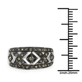 0.27 Carat Genuine Green Diamond .925 Sterling Silver Ring