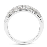 0.96 Carat Genuine White Diamond .925 Sterling Silver Ring