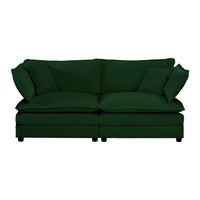 Sofa Set of 2 Chenille Couch, 2+3 Seater Sofa Set Deep Seat Sofa, Modern Sofa Set for Living Room, Green Chenille