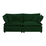 Sofa Set of 2 Chenille Couch, 2+3 Seater Sofa Set Deep Seat Sofa, Modern Sofa Set for Living Room, Green Chenille