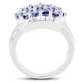 2.21 Carat Genuine Tanzanite .925 Sterling Silver Ring