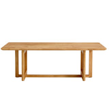 Natural Rubber Wood and Solid Wood Minimalist Coffee Table