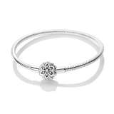 Silver Plated Stars Heart Shape Butterflies Clover Clasp Bracelet for Women Fit Original Charms Beads DIY Making Gift