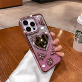 New-style Phone Case With An Electroplated Heart-shaped Mirror