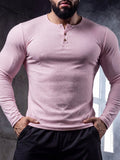 Muscle-fit Sporty-casual Half-button-down Long-sleeve