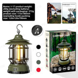 Camping Light, Ambient Light, Flame Camping Lamp, Tent Retro Hurricane Lamp