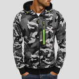Men's Casual Hooded Zip-Up Sweatshirt Jacket