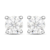 1.02 Carat Genuine White Diamond 14K White Gold Earrings