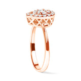 10K Rose Gold 3/8 Cttw Round-Cut Diamond Pear Promise Ring (I-J Color, I2-I3 Clarity) - Size 7