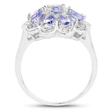 1.84 Carat Genuine Tanzanite .925 Sterling Silver Ring